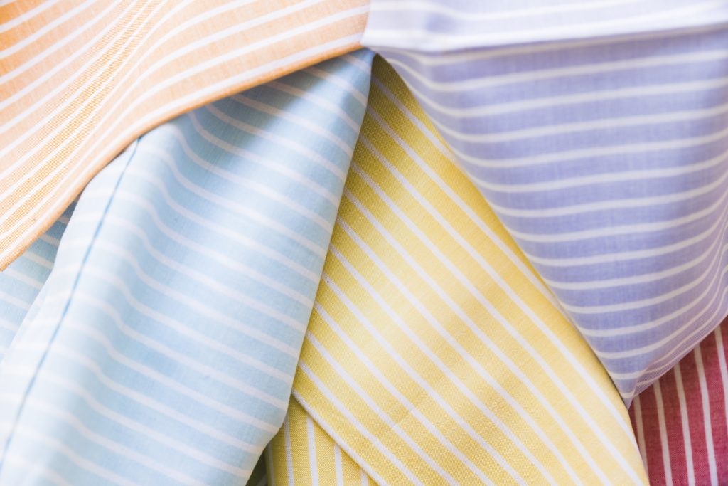 high-angle-view-colorful-stripes-pattern-fabric